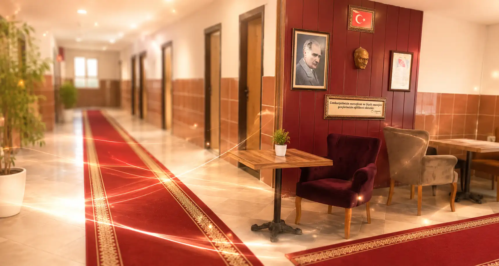 The entrance and common seating area at Kıvanç Kız Yurdu